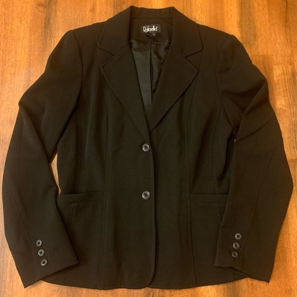 Rafaella Jackets & Blazers - Rafaella blazer size 10 Black jacket 2 button Pockets thin shoulder pads